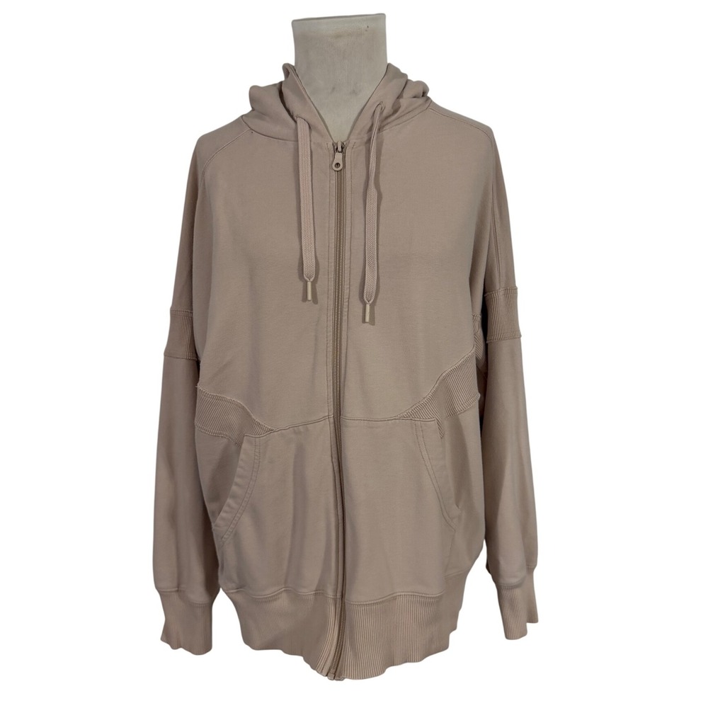 Women's Tan Zip-Up Hoodie